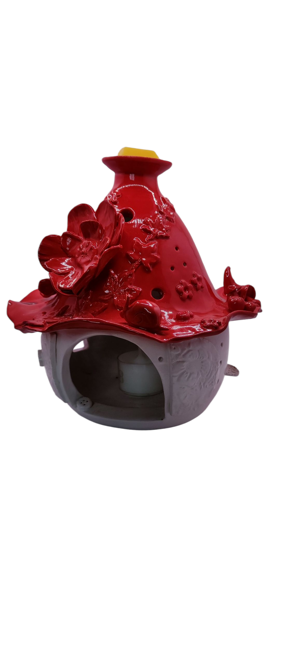 Maison Photophore Rouge - Photophore Décoratif Rouge pour une Ambiance Chaleureuse